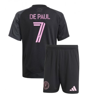 Inter Miami Rodrigo De Paul #7 Seconda Maglia Bambino 2025-26 Manica Corta (+ Pantaloni corti)